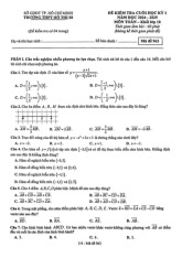 Đề cuối học kỳ 1 Toán 10 năm 2024 – 2025 trường THPT Hồ Thị Bi – TP HCM