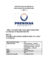 Tìm hiểu hoạt động kinh doanh của Công ty Viettel | Bài tiểu luận kết thúc học phần Nhập môn Quản trị kinh doanh | Trường Đại học Phenikaa