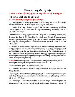 Nội dung tự luận trọng hè Giáo dục học | Đại học Sư Phạm Hà Nội