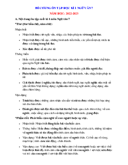 Đề cương ôn tập HK1 Văn 7 năm 2022-2023 (có đáp án)