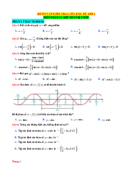 Đề kiểm tra giữa HK 1 Toán 11 Kết nối tri thức - Đề 4 (có đáp án)