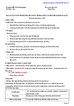 Bài 10: Bài toán tìm đường tối ưu trong một vài trường hợp đơn giản | Giáo án Chuyên đề Toán 11 Kết nối tri thức