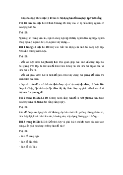 Giải bài tập SGK Địa lý 10 bài 3