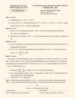 Đề thi thử Toán vào lớp 10 chuyên năm 2023 trường THCS Cầu Giấy – Hà Nội