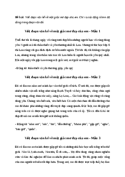 Viết đoạn văn kể về một giấc mơ đẹp của em (3 mẫu)| Văn mẫu Tiếng việt 10| Cánh diều