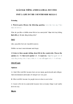 Tiếng Anh 8 unit 2 Skills 2 trang 25 Global success