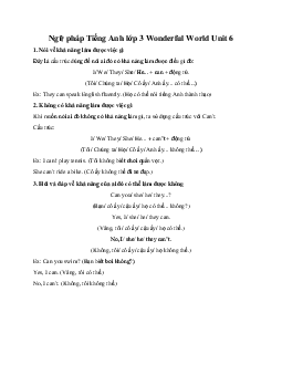 Ngữ pháp Tiếng Anh lớp 3 Wonderful World Unit 6 My hobby