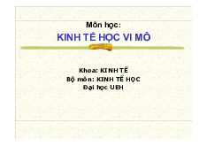 Silde nhập môn kinh tế học vi mô | Đại học Kinh tế Thành phố Hồ Chí Minh