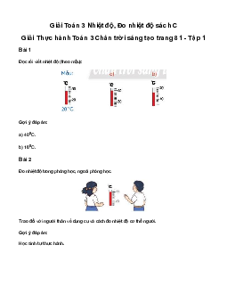 Giải Toán 3: Nhiệt độ. Đo nhiệt độ | Chân trời sáng tạo