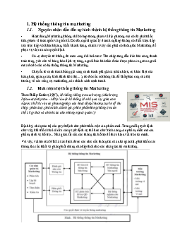 Hệ thống thông tin và nghiên cứu marketing