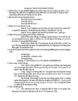 Tóm tắt kiến thức ôn tập môn Kinh tế vi mô