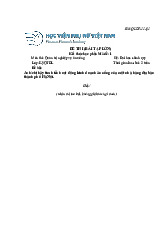 Anh/chị hãy tìm hiểu hoạt động kinh doanh ăn uống của một nhà hàng địa bàn thành phố Hà Nội.