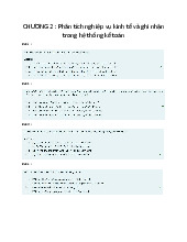 BT TN chương 2 - Bài tập trắc nghiệm Nguyên lý kế toán