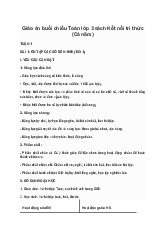 Giáo án buổi chiều Toán lớp 3 sách Kết nối tri thức (Cả năm)