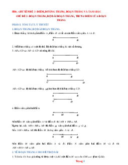 Luyện thi HSG Toán 6 chủ đề: Đoạn thẳng, độ dài đoạn thẳng, trung điểm