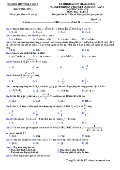Đề thi KSCL Toán 11 THPTQG lần 3 năm 2018 – 2019 trường Triệu Sơn 2 – Thanh Hoá
