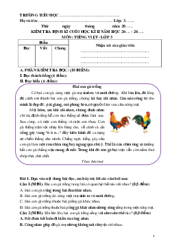 Bộ đề thi học kì 2 môn Tiếng Việt 3 năm 2022 - 2023 (Đề 2) | Kết nối tri thức