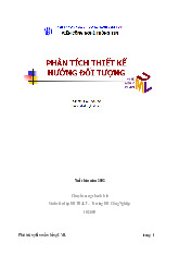 Tài liệu học tập Phân tích thiết kế hướng đối tượng | Đại học Bách Khoa Hà Nội