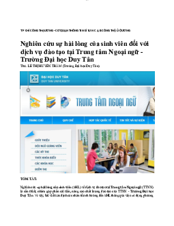 Nghiên cứu sự hài lòng của sinh viên Nghiên cứu dịch vụ đào tạo tại Trung tâm Ngoại ngữ