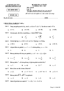 Đề kiểm tra cuối kì 1 Toán 10 năm 2021 – 2022 trường THPT Duy Tân – Kon Tum