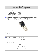 Bài 4 Khảo sát linh kiện BJT - Vật lí bán dẫn | Trường Đại học Bách khoa Thành phố Hồ Chí Minh