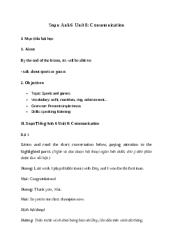 Giải Tiếng Anh 6 Unit 8: Communication | Global Success