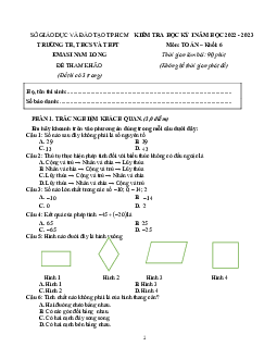 Đề tham khảo học kỳ 1 Toán 6 năm 2022 – 2023 trường EMASI Nam Long – TP HCM