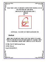 Báo cáo đề tài Điều tra về kết quả học tập năm nhất của sinh viên môn Nguyên lý thống kê kinh tế | Học viện Công Nghệ Bưu Chính Viễn Thông