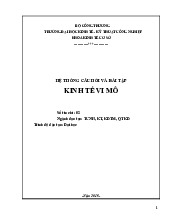 Hệ thống câu hỏi và bài tập Kinh tế vi mô | Đại học Kinh tế kỹ thuật công nghiệp
