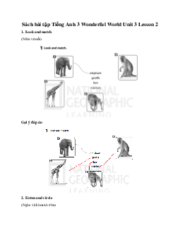 Giải Sách bài tập Tiếng Anh 3 Wonderful World Unit 3 Animals Lesson 2