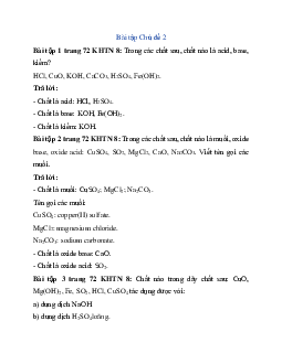 Giải Khoa học tự nhiên 8 bài tập Chủ đề 2 | Cánh diều