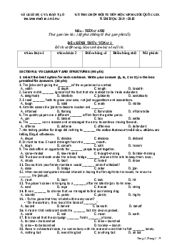 Kỳ thi chọn đội tuyển học sinh giỏi quốc gia thành phố Đà Nẵng năm học 2017 -2018 môn Tiếng Anh (vòng 1)