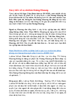 Các ý kiến về vụ nhà báo Hoàng Khương | Lý luận báo chí | Đại học Khoa học Xã hội và Nhân văn, Đại học Quốc gia Thành phố HCM