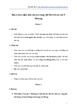 Cảm nhận về tình cha con trong bài Nói với con của Y Phương | Văn mẫu lớp 9