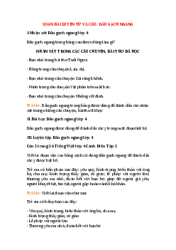 Luyện từ và câu lớp 4: Dấu gạch ngang trang 15 Cánh Diều