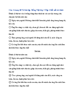 Giải VBT Tiếng Việt lớp 3 Tập 1 Bài 17: Ngưỡng cửa | Kết nối tri thức