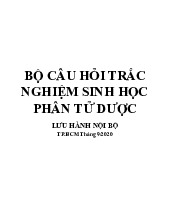 Bộ Câu Hỏi Trắc nghiệm Sinh Học Phân Tử | Đại học Nguyễn Tất Thành