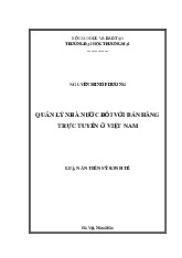 QUẢN LÝ NHÀ NƯỚC ĐỐI VỚI BÁN HÀNG  TRỰC TUYẾN Ở VIỆT NAM  -  LUẬN ÁN TIẾN SỸ KINH TẾ