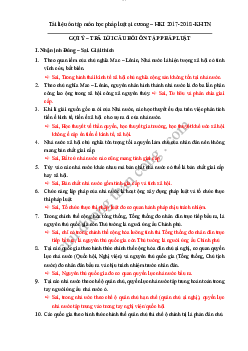 Câu hỏi ôn tập pháp luật - Pháp luật đại cương | Trường Đại học CNTT Thành Phố Hồ Chí Minh