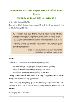 Giải Lịch sử 8 Bài 5: Cuộc xung đột Nam - Bắc triều và Trịnh - Nguyễn | Kết nối tri thức