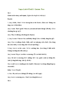 Giải Tiếng Anh lớp 4 Unit 5: Lesson Twor | Family and Friends