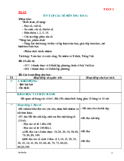 Giáo án Toán 2 sách Chân trời sáng tạo (Cả năm) | Tuần 1
