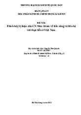 Bài tập lớn Tiền công và thực tiễn Việt Nam | Môn Kinh tế chính trị Mác-Lênin - Đại học Kinh Tế Quốc Dân