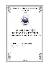 Tài Liệu Học Tập Kế Toán Doanh Nghiệp | Đại học Kinh tế kỹ thuật công nghiệp