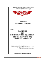 Bài tiểu luận học phần Kinh tế lượng | Trường đại học Quốc tế Hồng Bàng