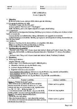 Unit 1: U1L1A | Giáo án Tiếng Anh 2 sách i-Learn Smart Start (Cả năm)