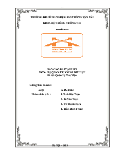 Báo cáo hệ quản trị cơ sở dữ liệu