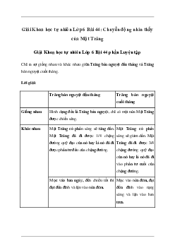 Giải KHTN 6 Bài 44: Chuyển động nhìn thấy của Mặt Trăng - Chân Trời Sáng Tạo