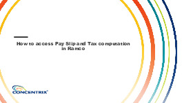 How To Access Pay Slip and Tax Computation in Ramco - Tài liệu tổng hợp