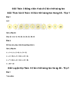 Giải Toán 3: Bảng nhân 4 | Chân trời sáng tạo